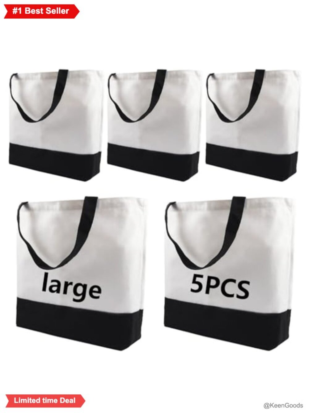 Blank Canvas Tote Bags for Sublimation, DIY Crafting, Reusable Grocery Bags,